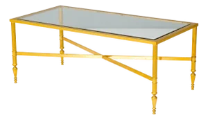 Mid-Century Coffee Table in Gilt Brass
