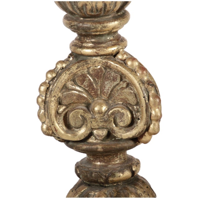 Early 18th Century High Antique Gilded Wood Floor Chandelier, 1700s For Sale - Image 5 of 18