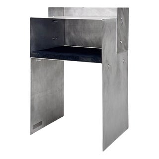 Blackwood Side Table in Matted Aluminium by Case Studios For Sale