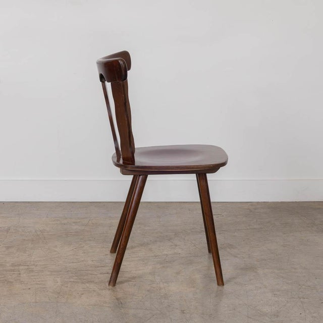 Brown 1950s French Wood Brutalist Chairs, Set of 8 For Sale - Image 8 of 18