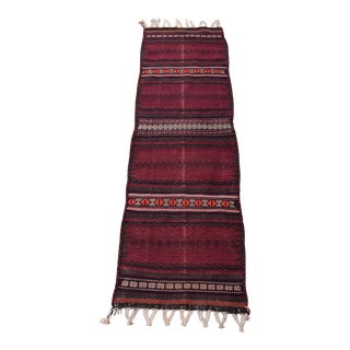 Afghan Tribal Nomad Handwoven Kilim Runner Rug For Sale