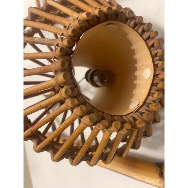 Louis Sognot Vintage Bamboo Sconces attributed to Louis Sognot, France, 1960s, Set of 3 For Sale - Image 4 of 10