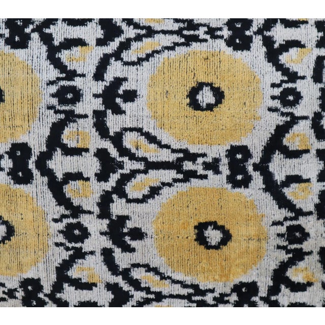 Gold Handmade Velvet Gold Gray Throw Pillow & Down Feather Insert For Sale - Image 8 of 12