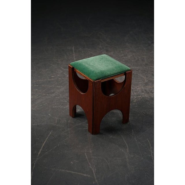 Brown Modernist Stool from Charles Vandenhove, 1920s For Sale - Image 8 of 18