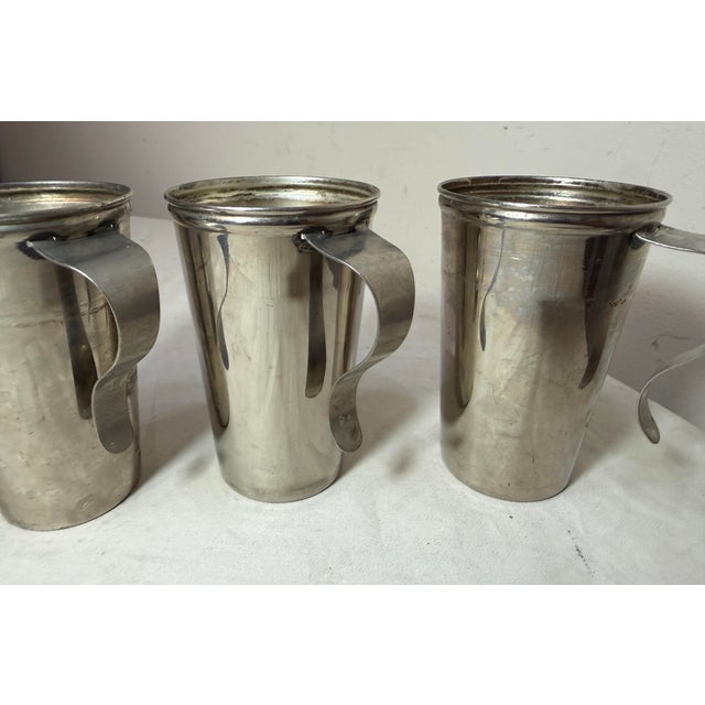 5 Vintage Landers Frary & Clark Universal Silver Plated Travel Nesting Camp Cups For Sale - Image 9 of 12