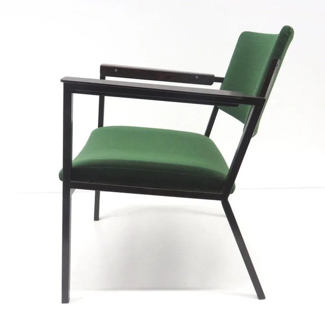 Vintage Green Armchair with Metal Frame, 1960s For Sale - Image 3 of 9