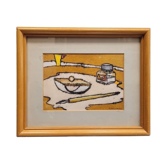 1970s Benito Mauleón, Still Life of a Writing Desk, 1960s, Engraving, Framed For Sale - Image 5 of 5