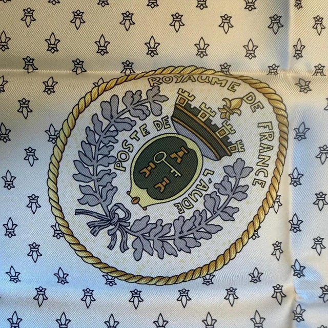1990s "Messageries Et Diligences" Carré Silk Scarf by Celine Paris For Sale - Image 10 of 13