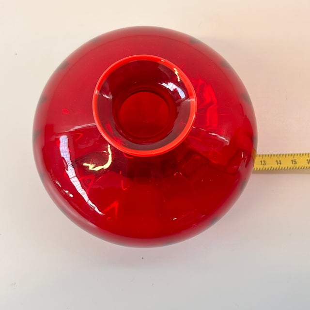 Single-Flower Vase in Red Murano Glass from Venini, Italy, 2000s For Sale - Image 14 of 16