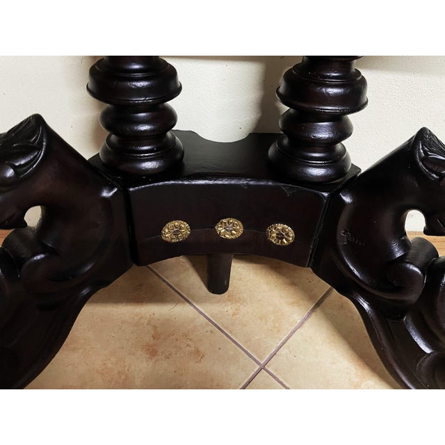 Neo-Renaissance Historic Revival Style Black and Brown Console Table, Late 19th-Early 20th Century For Sale - Image 16 of 18