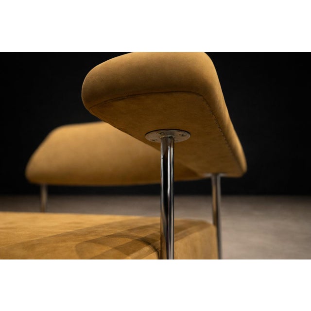 Brazilian Modern Pair of Armchairs in Metal & Nubuck Leather by Joaquim Tenreiro, 1950s – Lot 322 For Sale - Image 10 of 14