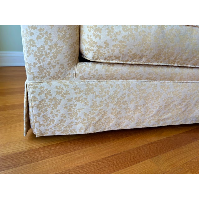 1990s 1990s Comfy Vintage Easy Chair and a Half - Reupholstered in a Soft Yellow Chinoiserie Fabric For Sale - Image 5 of 12
