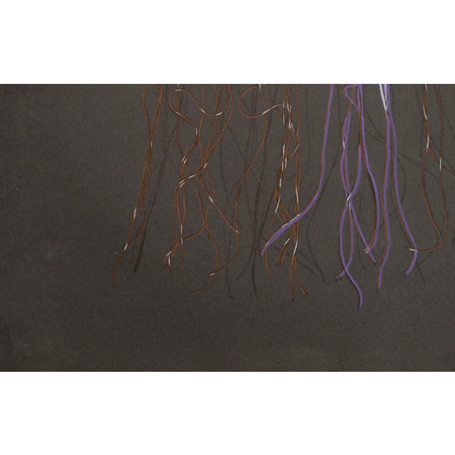 Paper Patricia A. Pearce "Ruffled Kimono (Orange, Teal, and Purple)" Realism Gouache on Paper 1980s For Sale - Image 7 of 8