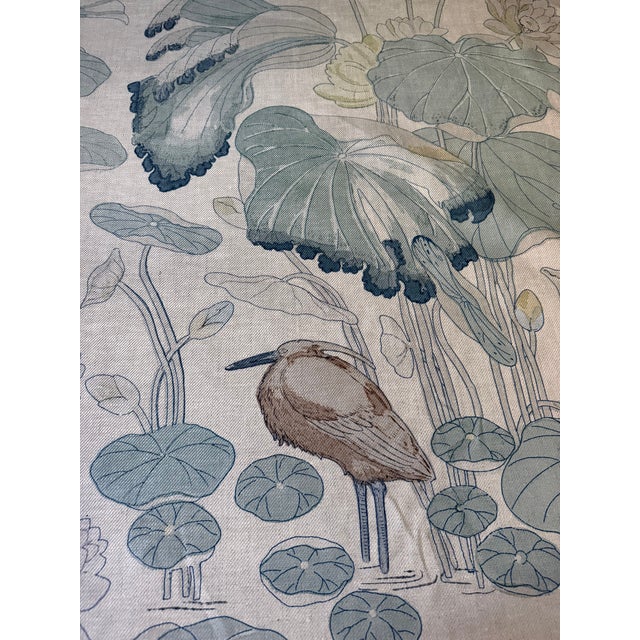 Linen Lee Jofa/Gp & J Baker Nympheus Twill Frost/Sea Fabric 1 1/2 Yards For Sale - Image 8 of 9
