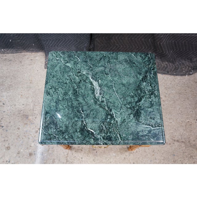 Century Furniture Vintage Century Furniture Louis XVI Neoclassical Style Maple Green Marble Side Table 25" For Sale - Image 4 of 18