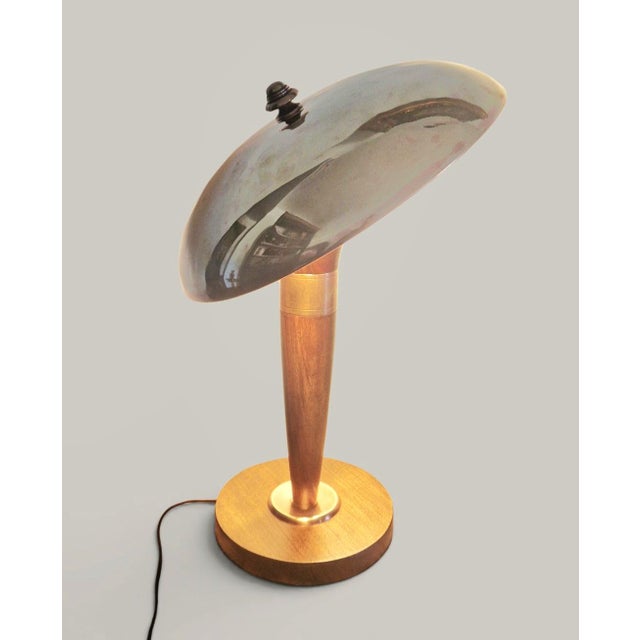 Art Deco Articulated Lamp in Mahogany and Brass, 1930 For Sale - Image 4 of 18