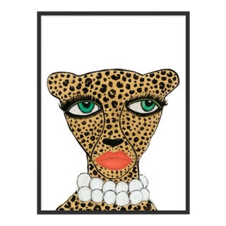 Cheetah by Kendra Dandy in Black Frame, Medium Art Print For Sale