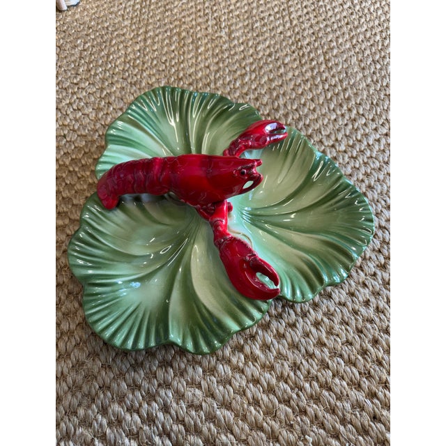 Hollywood Regency Majolica Lobster Platter For Sale - Image 3 of 6