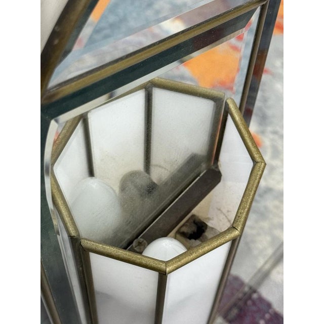 Hollywood Regency Wall Mirror with Wall Lights, 1970s For Sale - Image 6 of 9