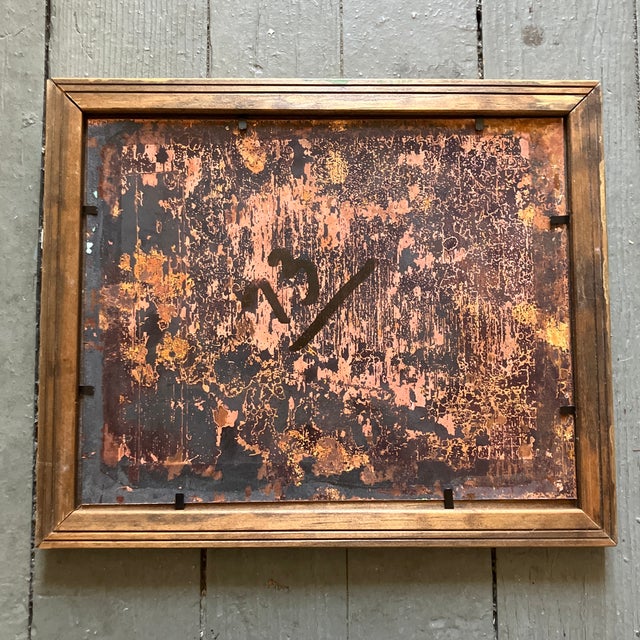 1960’s Original Enamel Painting Children Picking Flowers For Sale - Image 4 of 4