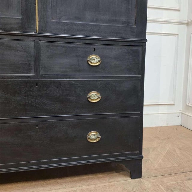 English Ebonized Linen Cupboard For Sale - Image 4 of 9