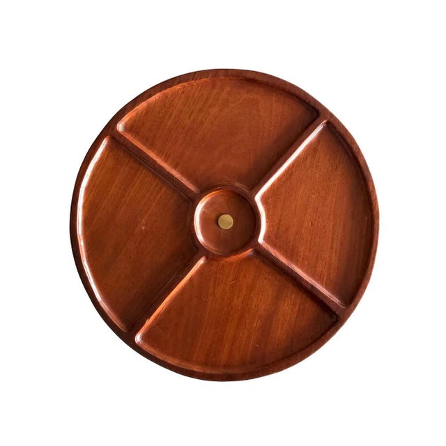 1950s Mid Century Mahogany Lazy Susan For Sale - Image 5 of 12