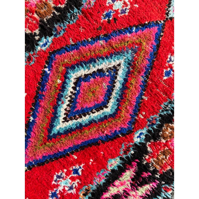 Red Mid-Century Red Berber Moroccan Cotton Rug For Sale - Image 8 of 9