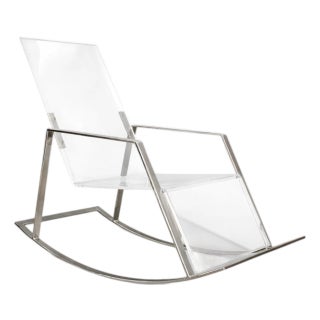 Rocking Chair in Metal and Acrylic, Unknown, 1970s For Sale