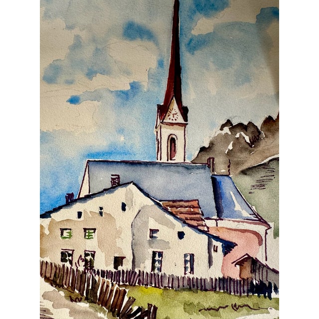 Original watercolor on paper by Henry Emil Salloch, also known as Heinz Emil Salloch, the German-born American artist and...