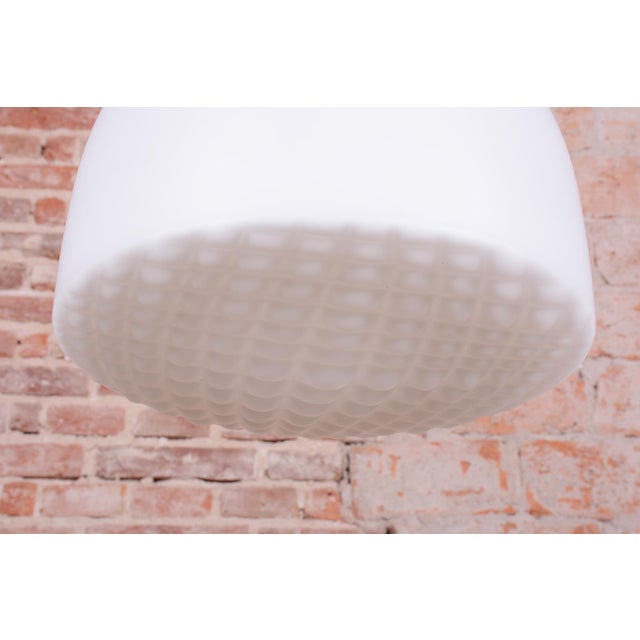 Mid-Century Chandelier in Chrome and Opaline Glass, Czech, 1950s For Sale - Image 4 of 14