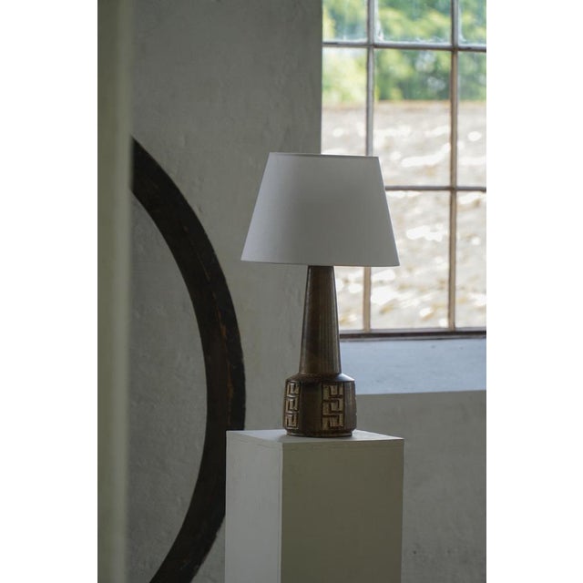 Large Danish Modern Ceramic Stoneware Table Lamp by Løvemose, 1960s For Sale - Image 11 of 12