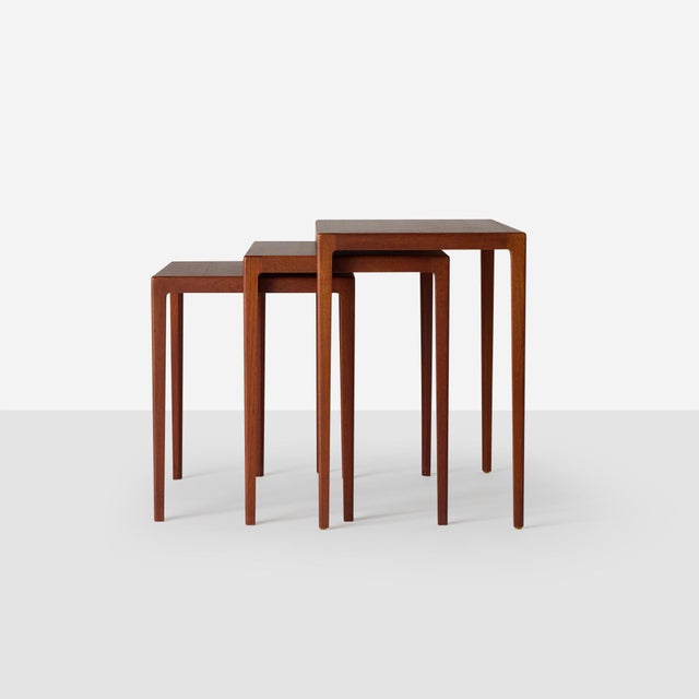 1950s Teak Nesting Tables by Svenn Eske Kristensen for Ludvig Pontoppidan - Set of 3 For Sale - Image 5 of 10