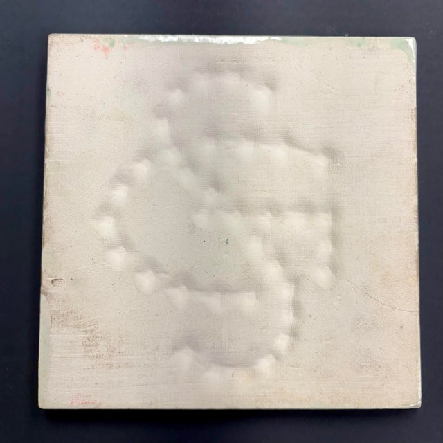 Ceramic Antique Islamic Handmade Decorative Tile – Konya Turkish Calligraphy Wall Decor Kufic Script - Blue 7" For Sale - Image 7 of 12