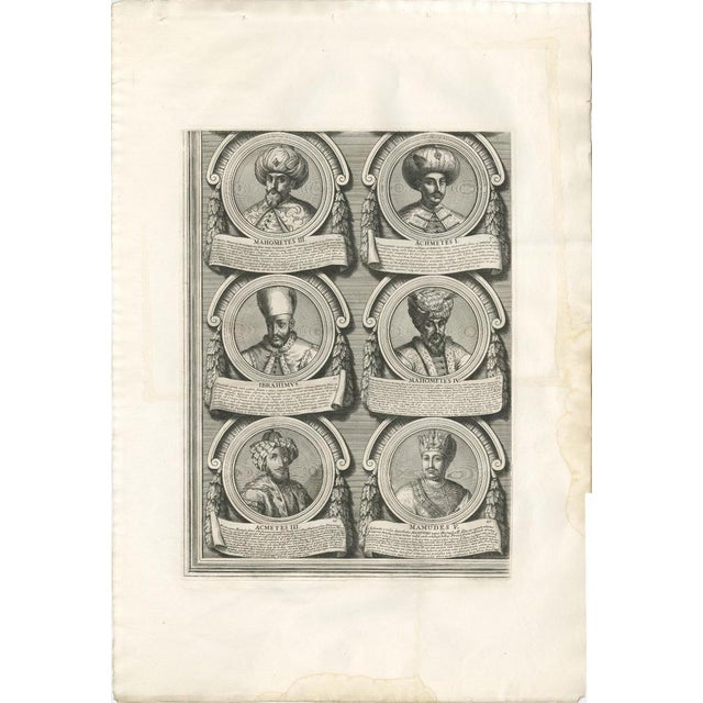 Effigies of the Ottoman Princes – Complete Table of Ottoman Rulers, Rome, 1700s For Sale - Image 3 of 9