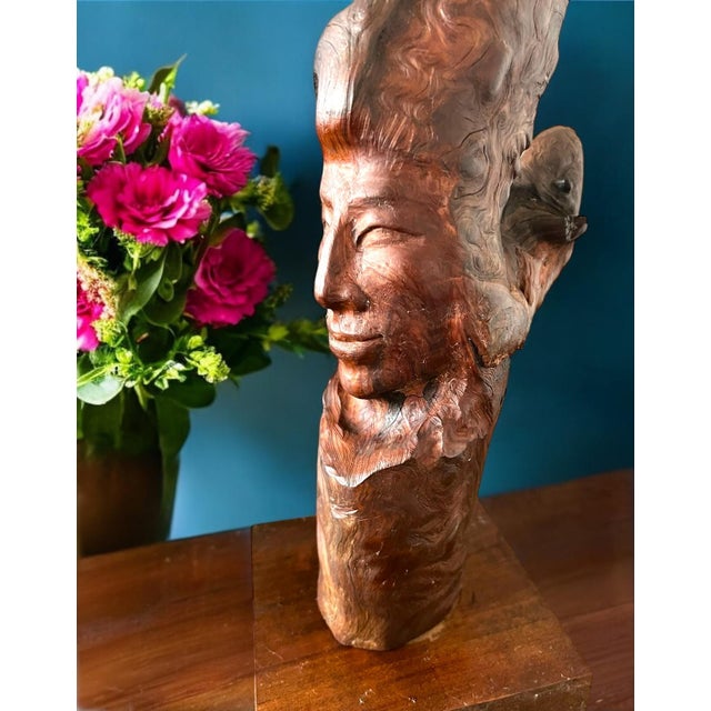 Vintage Hand Carved Burl Wood Abstract Female Figure For Sale In New York - Image 6 of 10