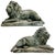 An impressive pair of early to mid 20th century continental European recumbent lions, cast in the grand Neoclassical...