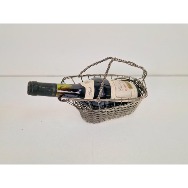 Apair of Vintage French Silver Plate Wine Bottle Holder, 1920s, Set of 2 For Sale - Image 4 of 9