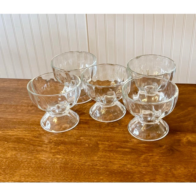 Glass Mid 20th Century Libbey Glass Pedestal Bowls - Set of 5 For Sale - Image 7 of 12