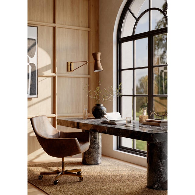 Inspired by a vintage French mid-century find, the Gable Collection celebrates antique natural brass with rich character...
