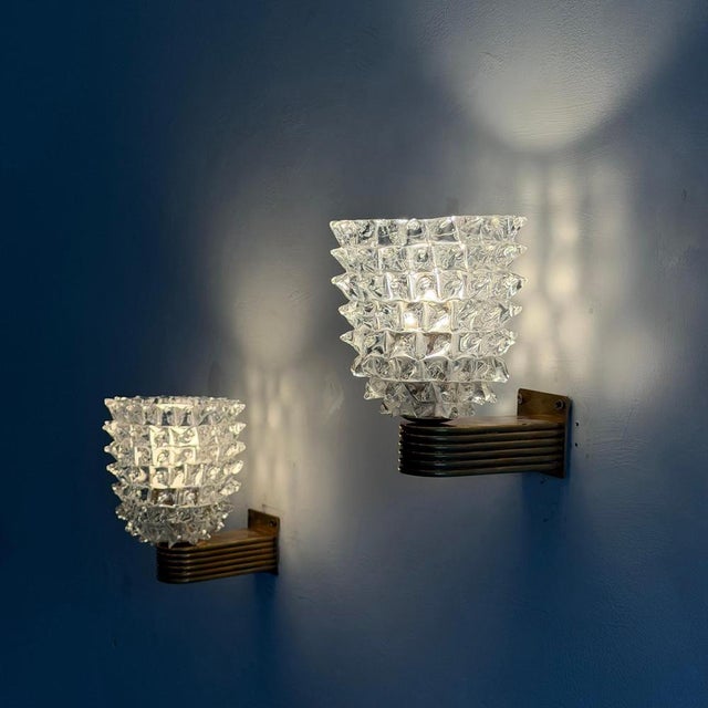Gold Rostrato Glass Wall Sconces by by Ercole Barovier for Barovier & Toso, 1940s, Set of 2 For Sale - Image 8 of 18