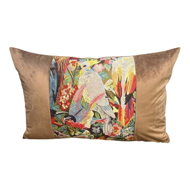 Handmade Mocha Velvet Lumbar Pillow Cover For Sale