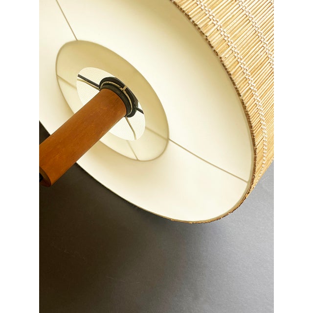 Wood Mid-Century Scandinavian Teak Pendant Disc, 1965 For Sale - Image 7 of 14