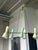1950s Rare Stilnovo Linear Chandelier in Brass With Green and Yellow Shades For Sale - Image 10 of 13