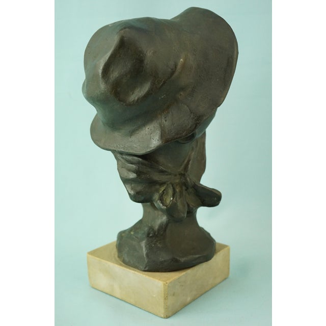 Metal 19th Century Bronze Bust Sculpture of a Peasant Child on a Marble Base by Francesco Paolo Michetti For Sale - Image 7 of 18