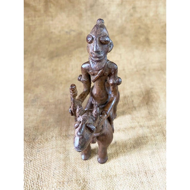 1980s Vintage African Dogon Bronze Horseman 6.75" H For Sale - Image 5 of 10