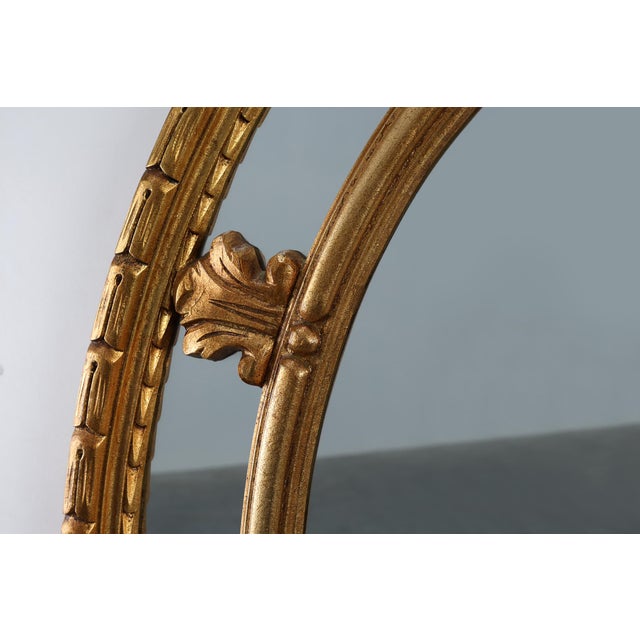 Neo-Classical Style Tilted Oval Mirror from Deknudt, Belgium, 1950s For Sale - Image 4 of 11