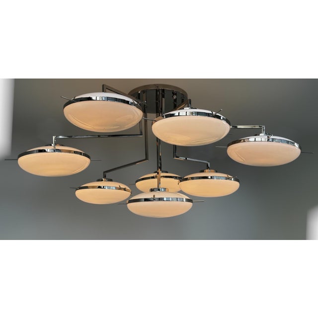 White 21st Century Astro Murano Flush Mount by Fabio LTD For Sale - Image 8 of 10