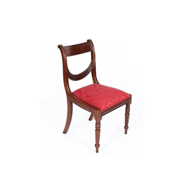 Antique Regency Triple Pillar Dining Table and Swag Back Chairs, 1890s, Set of 15 For Sale - Image 17 of 18