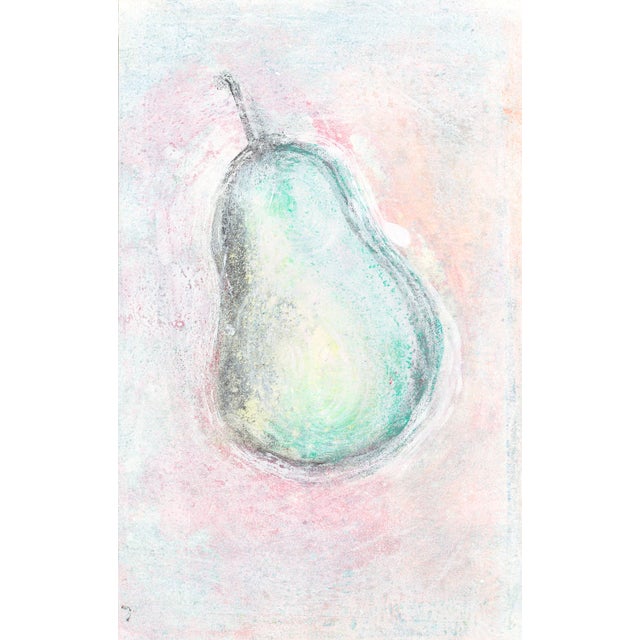 Pears Blushing 8*12r Set (4) Modern Still Life Monoprint Original Art by Carrie Bergey - Set Green Pink Yellow Blue For Sale - Image 4 of 6