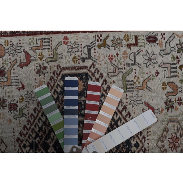 Vintage Animal Pattern Soumac Kilim Rug 3'6'' X 6'1'' For Sale - Image 12 of 12